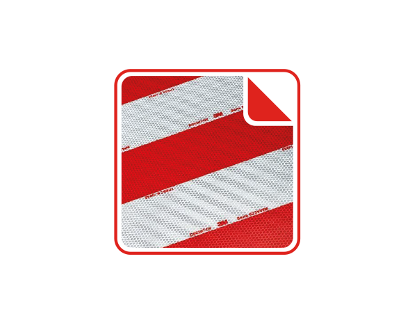 Wit-rood visgraad motief reflecterende sticker